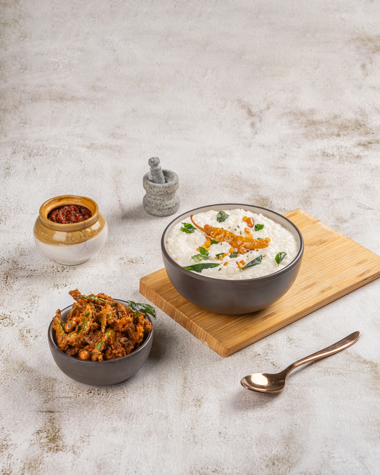 Homestyle curd rice and fry at Pappannam